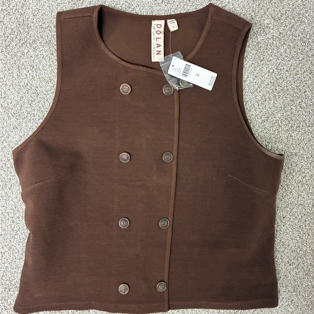 Gorgeous Dolan Chocolate Brown Ribbed Vest Anthro